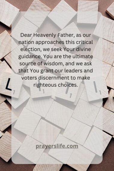 Inspiring Prayer For Election