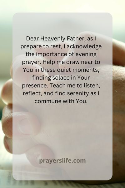 The Importance Of Evening Prayer
