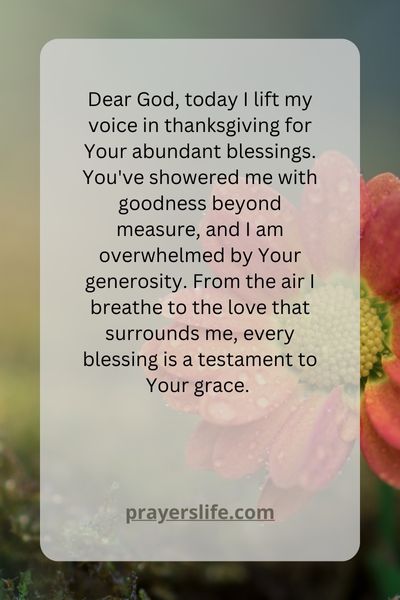 Offering Gratitude To God For His Abundant Blessings