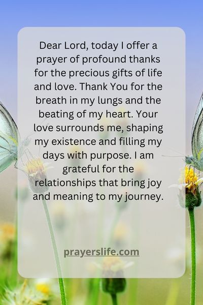 A Prayer Of Thanks For The Gift Of Life And Love
