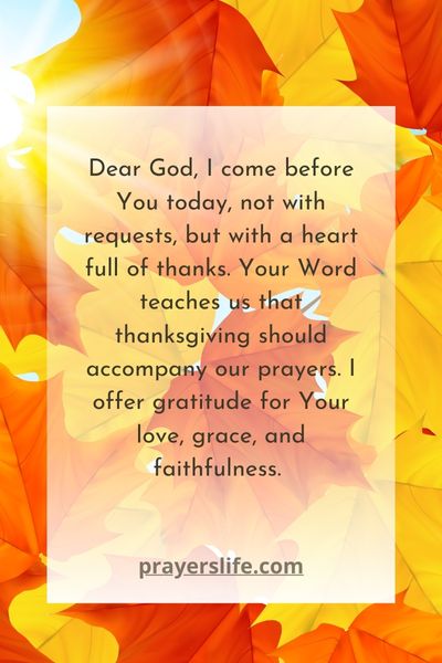 Expressing Thanks To God In Prayer