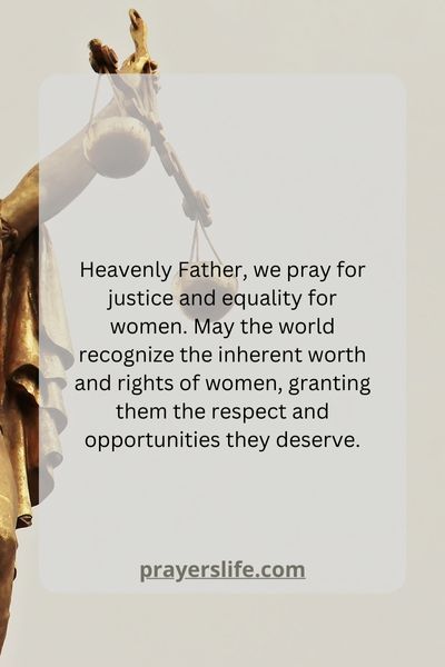 Prayer For Equality And Justice On Womens Day