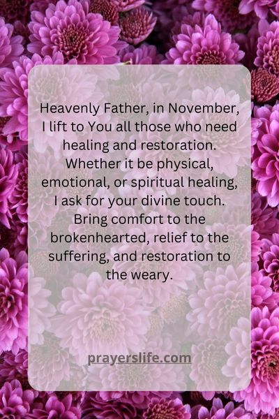 Prayer For Healing And Restoration In November