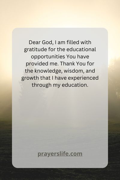 Thankfulness For Educational Opportunities