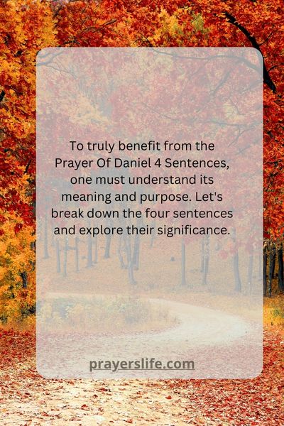Understanding The Prayer Of Daniel 4 Sentences