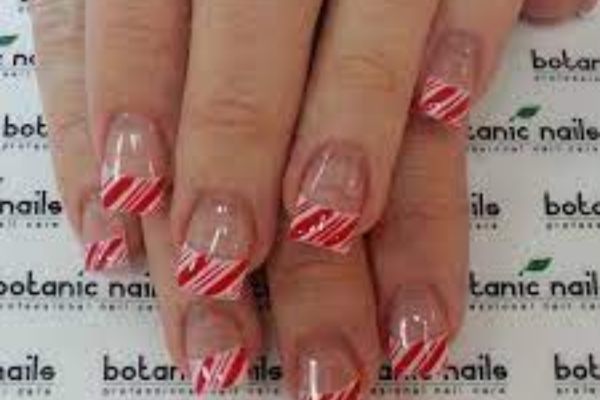 Candy Cane French Reverse Nail